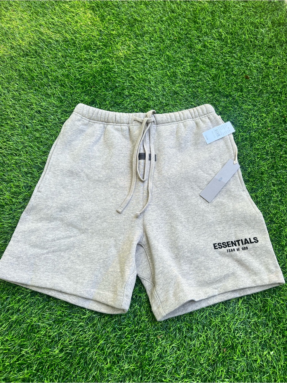 Essentials Men's Light Grey Drawstring Athletic Shorts